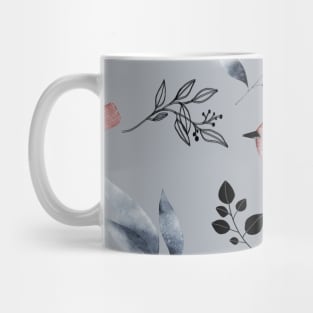 Pastel Wild Bird Flower Pattern Mug